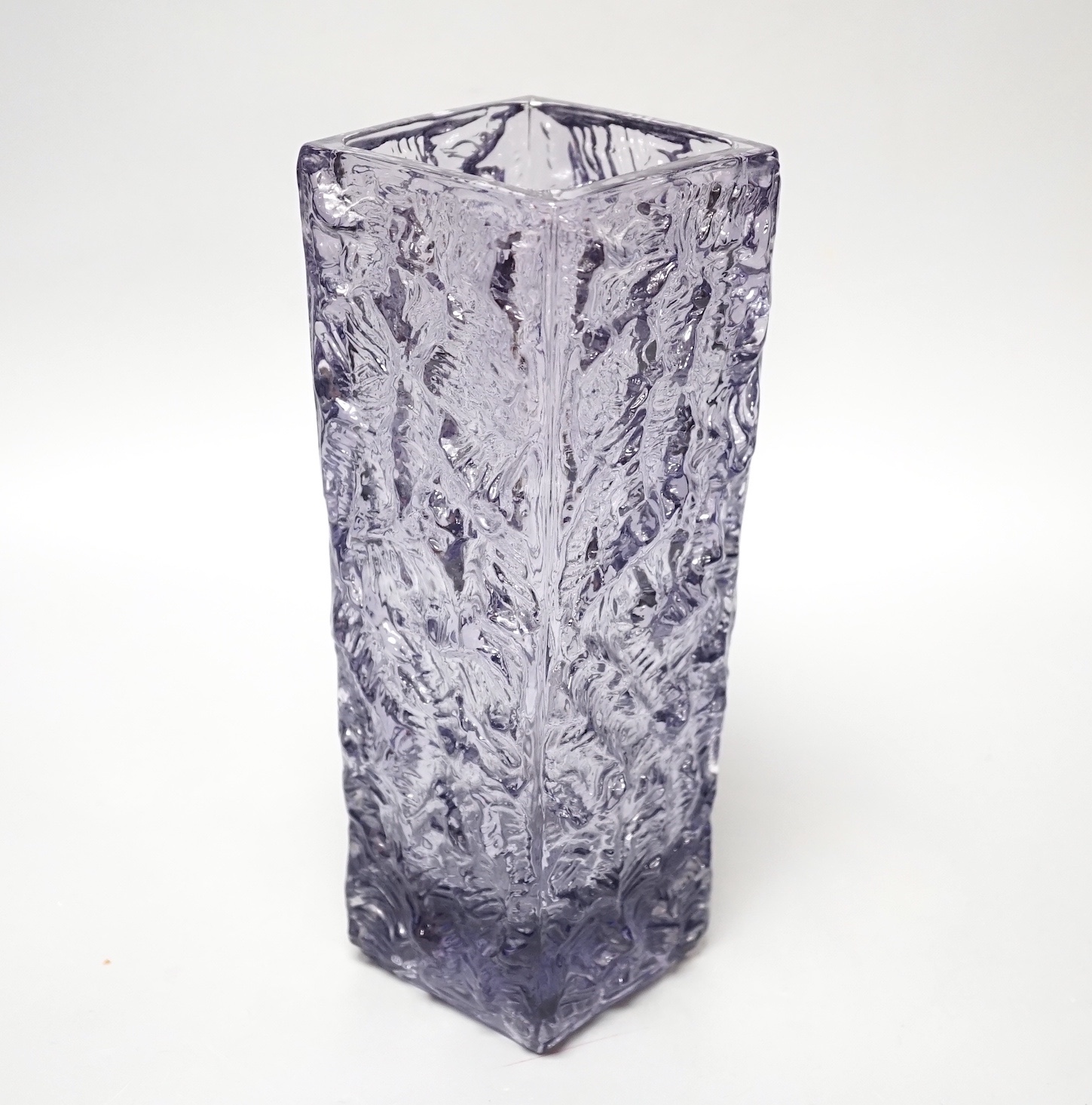 A Whitefriars style amethyst glass vase - 25cm high